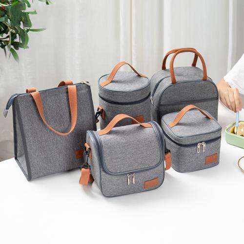 Custom Logo Lunch Box Bento Bag Oxford School Office Travel Portable Thermal Insulated Lunch Bag Ice Cooling Bag