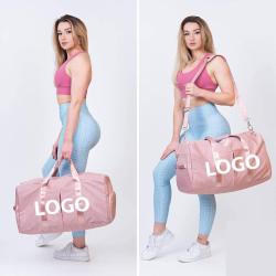 custom logo waterproof unisex folding gym travel sport bags with shoe pocket weekender duffle bags for women