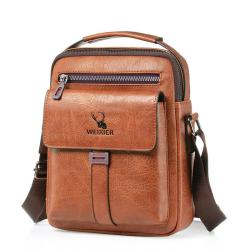GW051 Single Shoulder Crossbody Bag Men Bag New Leather Briefcase Handbag Backpack PU Business Youth Vertical Boy Shoulder Bag