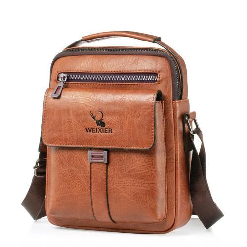 GW051 Single Shoulder Crossbody Bag Men Bag New Leather Briefcase Handbag Backpack PU Business Youth Vertical Boy Shoulder Bag