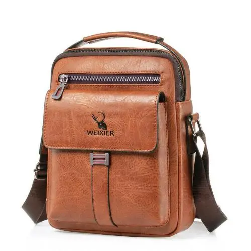 GW051 Single Shoulder Crossbody Bag Men Bag New Leather Briefcase Handbag Backpack PU Business Youth Vertical Boy Shoulder Bag