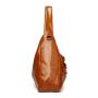 2024 Custom Oiled Waxed Leather Hobo Tote Bag  For Women Luxury With Stones Tune