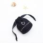 Wholesale Black Round Bottom Cotton Cosmetic Pouch Bottle Linen Makeup Drawstring Cosmetic Bag