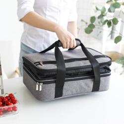 BSCI Factory Gary Color Thermal Strength Container Fresh Food Oxford Cloth Storage Portable Box Insulated Pizza Delivery Bag
