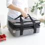 BSCI Factory Gary Color Thermal Strength Container Fresh Food Oxford Cloth Storage Portable Box Insulated Pizza Delivery Bag