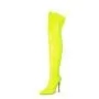Botas Altas Fashion Designer Women Jelly Autumn Winter Long Boots Ladies Pointed Toe Thin High Heel Party Dress Thigh High Boots