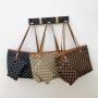 2024 2pcs set  Lady's Casual Chessboard Plaid Printed Tote Bag Single Strap High-Capacity Portable Wallet Pendant Shoulder Bag