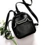 Custom Morral Para Mujer Fashion Ladies Black Leather Backpacks Bag For Women Korean Style Cowhide Genuine Leather Backpack