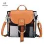 Minissimi Brand Mochila Set Backpack Bag Pu Girls Travelling Backpacks Set Contrast Color 4 Pcs Set Backpack