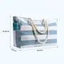 KBW777 Customized Logo Canvas Bag Waterproof Shoulder Tote Travel Shopping Bag Striped Beach Bag
