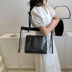 Hot selling  Women Clear Jelly Tote Beach Crossbody Transparent Messenger custom clear Shoulder Bag Handbag