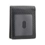 customized bi-fold pu carbon fiber leather ID window purse men leather wallet pocket slim wallet for men
