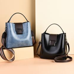 Magnetic Button Custom Bags Tote Soft Leather Ladies Handbags Women Bag Rivet Vintage Fashion Lady Bag CY74322