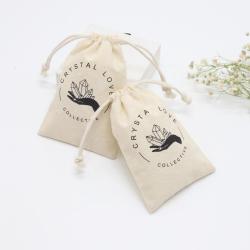 Eco-Friendly Cotton Muslin Drawstring Christmas Gift Bag Small Jewelry Cosmetic Makeup Packaging Dust Cotton Pouch