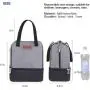 Gelory Lunch Bag For Women Men Kids Double Zippers Wide Open Bag Leakproof Thermal And Cooler Reusable Lunch Box