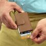 Wholesale business leather metal card holder wallet aluminium rfid pop up credit card holder