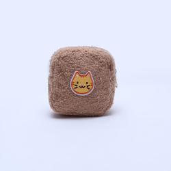 Keymay Small Cute Cosmetic Bag Women Teddy Velvet Travel Toiletry Bag Sherpa Zipper Pouch Plush Fluffy Makeup Bag