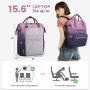 Gradient Travel Laptop Backpack for Bag Women 15.6 Inch Waterproof Carry on Teacher Work College School Computer Backpack Purse
