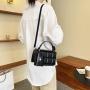 Wholesale PU Leather Rectangle-shaped Casual Handbag Pure Color Crossbody Bag Square Indentation Shoulder Ladies Bags with Pouch