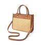 Factory Customize High Quality Faux Leather Handbags Large Shoulder Bag Fashionable Straw And PU Tote Bags