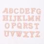 Stock Pink Self Adhesive A-Z Rhinestone English Letter Alphabet Sew Iron On Badge 3D Handmade Bags Applique Pearl Patch