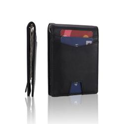 Wholesale RFID Blocking Money Clip Wallet Business Genuine Leather Slim Card Holder Smart Wallets for Men