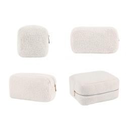 Wholesale Eco Friendly Portable Designer Cosmetic Bag Custom Teddy Fur Organize Zipper Pouch Bag Women Toiletry  Makeup Bag