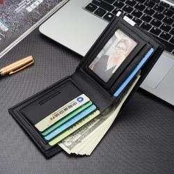 Hot Sell Slim Wallet For Men Fashion Men Card Holder Wallets Pure Color Customs Wallet
