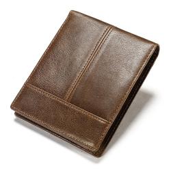 Vintage Genuine Leather Wallets For Men Anti-Theft Short Male Purses Money Clip Credit Card Holder Good Quality Man Wallets RFID