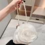 popular purses ladies imitated silk pearl handle big white flower evening bags clutches for bridal wedding sac tendance 2024