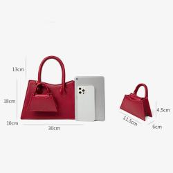2024 Custom Vegan Leather Hand Bags Set For Women Ladies Fashion Handbags Purses