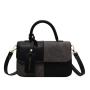 Spliced Contrasting Color Small Square Bag For Women's 2024 New Texture Minimalist Crossbody Bag Fashionable Shoulder Bag