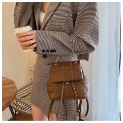 wholesale women handbags Fashion Backpack Soft Face Material Pattern Backpack Luxury Female Diamond lattice Bag