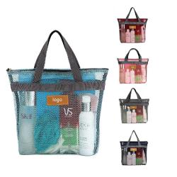 GELORY Customized Summer Colorful Shopping Net Bag Travel Durable Mesh Beach Tote Bags
