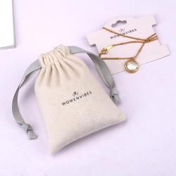 Wholesale Custom Logo Printed Flannel Velvet Pouch Drawstring Jewelry Display Perfume Gift Jewelry Velvet Bag