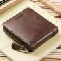 XL090  Men Wallet Luxury Classic Short Zip Style Card Holder Wallet For Men French Style Anti Water Large Capacity Purse