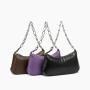 Ladies Fashion Pu Leather Women Handbags Custom Logo Hobo Bags Half Moon Shoulder Bag With Metal Chain