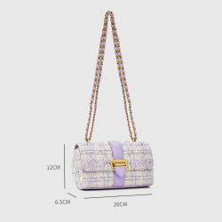 Classic Ladies Cross Body Bags Luxury Woven Handbag Customize Logo Message Metal Chain Bags
