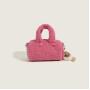 2024 Custom Faux Fur Barrel Bag Handbag For Women Ladies Charm Sherpa Purse