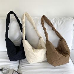 New design Embroidery nylon crossbody bag soft Knot decoration chic messenger bag Simple fashion wadding ladies shoulder bags