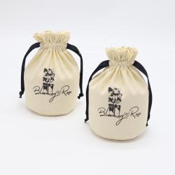 High Quality Round Bottom Cotton Linen Drawstring Candle Bag Candle Pouch Natural Cotton Muslin Gift Cosmetic Dust Bag