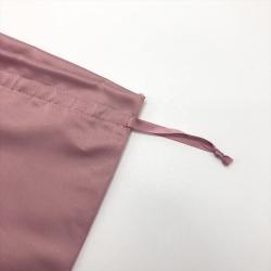 Custom Logo Printed Pink Satin Dust Shopping Bag Drawstring Underwear Clothes Packaging Dust Promotion Bag
