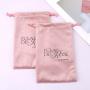Custom Logo Printing Plush Velvet Watch Perfume Packaging Pouch Luxury Soft Rose Gold Jewelry Velvet Pouch