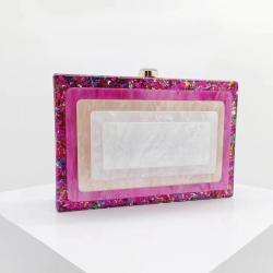 Custom 2024 Women Clutch Bag Acrylic Wedding Clutch Purse Ladies Messenger Evening Bags Acrylic Handbag
