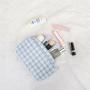 Keymay RTS Fast Shippig Winter Popular Gift Cusotom Logo High Quality Pouch Bag Cosmetic Fabric Makeup Bag Plaid Cosmetic Bag