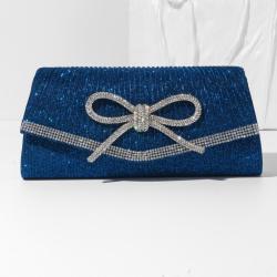 Elegant Black Envelope Clutch Bag Evening Bags Diamond Bow Fancy Dinner Shoulder Party Bag For Women  2024