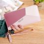 New Women's Large Capacity Zipper Tassel Hand Bag Wholesale Contrast Stitching soft leather Wallet Waterproof
