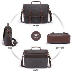 Lovevook Waterproof Anti-theft Retro Vintage Leather Work Large Capacity  business Messenger Bags men Briefcase laptop bags
