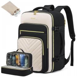 LOVEVOOK 2024 quilted office computer travel fashion laptop backpack bag large 40L carry on flight approved travel men backpacks