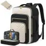 LOVEVOOK 2024 quilted office computer travel fashion laptop backpack bag large 40L carry on flight approved travel men backpacks